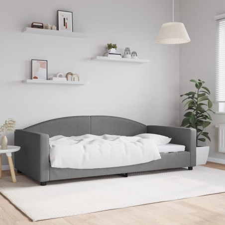 Tagesbett Dunkelgrau 100x200 cm Stoff
