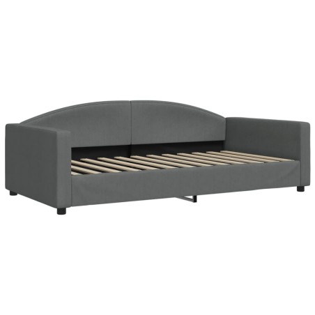 Tagesbett Dunkelgrau 100x200 cm Stoff