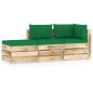 vidaXL 3-tlg. Garten-Lounge-Set mit Kissen Grün Imprägniertes Holz vidaXL 3-tlg. Garten-Lounge-Set mit Kissen Grün Imprägniertes Holz