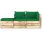 vidaXL 3-tlg. Garten-Lounge-Set mit Kissen Grün Imprägniertes Holz vidaXL 3-tlg. Garten-Lounge-Set mit Kissen Grün Imprägniertes Holz