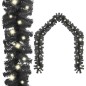 Weihnachtsgirlande mit LED 10 m Schwarz Weihnachtsgirlande mit LED 10 m Schwarz