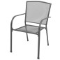 Stapelbare Gartenstühle 2 Stk. Stahl Grau Stapelbare Gartenstühle 2 Stk. Stahl Grau