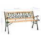 Gartenbank 122 cm Gusseisen und Massivholz Tanne Gartenbank 122 cm Gusseisen und Massivholz Tanne