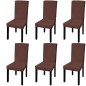 Stretch-Stuhlhussen Gerade 6 Stk. Braun Stretch-Stuhlhussen Gerade 6 Stk. Braun