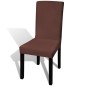 Stretch-Stuhlhussen Gerade 6 Stk. Braun Stretch-Stuhlhussen Gerade 6 Stk. Braun