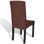 Stretch-Stuhlhussen Gerade 6 Stk. Braun Stretch-Stuhlhussen Gerade 6 Stk. Braun