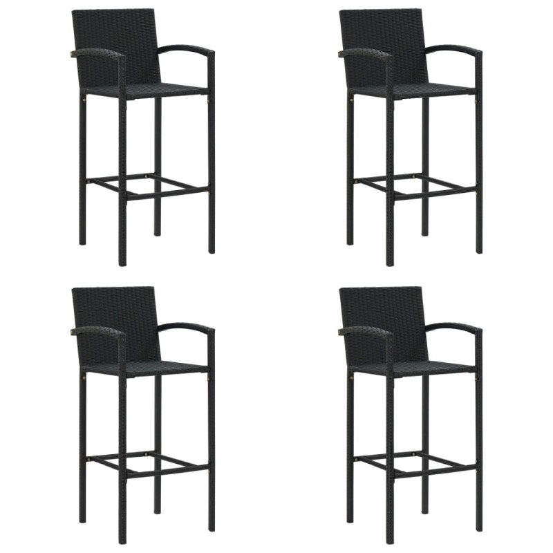 Barhocker 4 Stk. Schwarz Poly Rattan Barhocker 4 Stk. Schwarz Poly Rattan