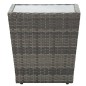 Beistelltisch Grau 41,5×41,5×43 cm Poly Rattan und Hartglas Beistelltisch Grau 41,5×41,5×43 cm Poly Rattan und Hartglas