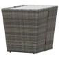 Beistelltisch Grau 41,5×41,5×43 cm Poly Rattan und Hartglas Beistelltisch Grau 41,5×41,5×43 cm Poly Rattan und Hartglas