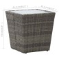 Beistelltisch Grau 41,5×41,5×43 cm Poly Rattan und Hartglas Beistelltisch Grau 41,5×41,5×43 cm Poly Rattan und Hartglas