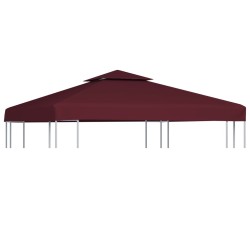 vidaXL Pavillon-Dachplane mit Kaminabzug 310 g/m² 3x3 m Weinrot 