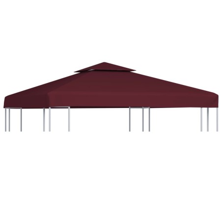 vidaXL Pavillon-Dachplane mit Kaminabzug 310 g/m² 3x3 m Weinrot 