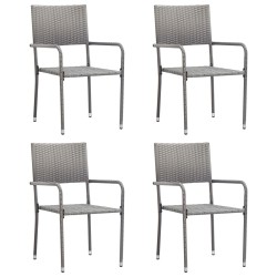  vidaXL Garten-Essstühle 4 Stk. Poly Rattan Anthrazit