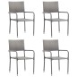 vidaXL Garten-Essstühle 4 Stk. Poly Rattan Anthrazit vidaXL Garten-Essstühle 4 Stk. Poly Rattan Anthrazit