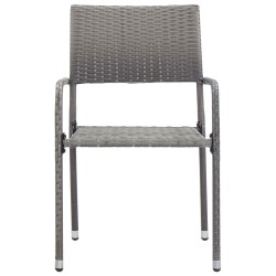  vidaXL Garten-Essstühle 4 Stk. Poly Rattan Anthrazit