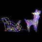 Rentiere & Schlitten Weihnachtsdekoration 160 LEDs 130 cm Acryl Rentiere & Schlitten Weihnachtsdekoration 160 LEDs 130 cm Acryl