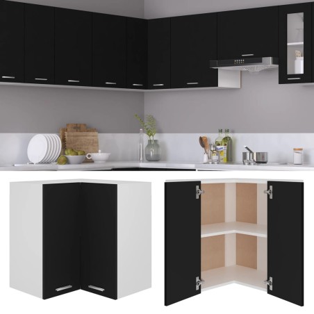 vidaXL Eckhängeschrank Schwarz 57x57x60 cm Holzwerkstoff
