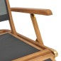 vidaXL Liegestuhl mit Fußteil Massivholz Teak Schwarz vidaXL Liegestuhl mit Fußteil Massivholz Teak Schwarz