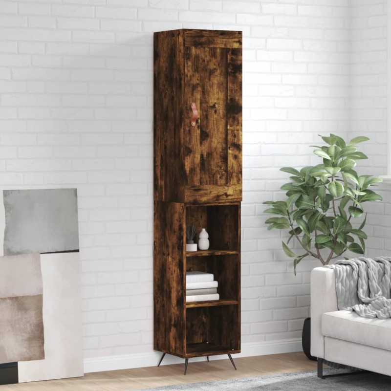 Highboard Räuchereiche 34,5x34x180 cm Holzwerkstoff Highboard Räuchereiche 34,5x34x180 cm Holzwerkstoff