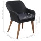 Gartenstühle mit Polstern 2 Stk. Poly Rattan Schwarz Gartenstühle mit Polstern 2 Stk. Poly Rattan Schwarz