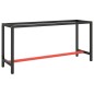 Werkbankgestell Mattschwarz und Mattrot 170x50x79 cm Metall Werkbankgestell Mattschwarz und Mattrot 170x50x79 cm Metall