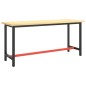 Werkbankgestell Mattschwarz und Mattrot 170x50x79 cm Metall Werkbankgestell Mattschwarz und Mattrot 170x50x79 cm Metall