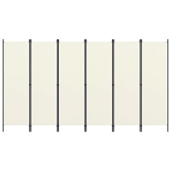 vidaXL 6-tlg. Raumteiler Cremeweiß 300x180 cm 