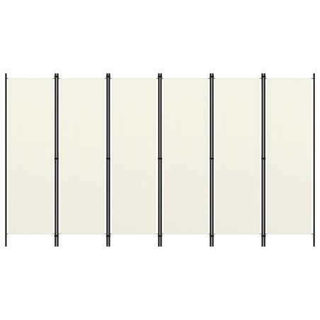 vidaXL 6-tlg. Raumteiler Cremeweiß 300x180 cm 