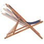 Klappbarer Strandstuhl Stoff und Holzrahmen Blau Klappbarer Strandstuhl Stoff und Holzrahmen Blau
