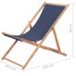 Klappbarer Strandstuhl Stoff und Holzrahmen Blau Klappbarer Strandstuhl Stoff und Holzrahmen Blau
