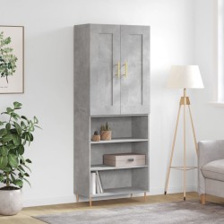 vidaXL Highboard Betongrau 69,5x34x180 cm Holzwerkstoff