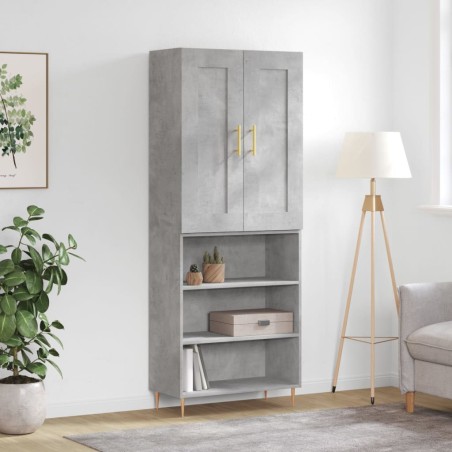 vidaXL Highboard Betongrau 69,5x34x180 cm Holzwerkstoff