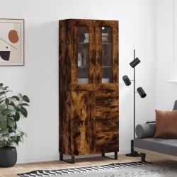 Highboard Räuchereiche 69,5x34x180 cm Holzwerkstoff