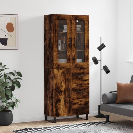 Highboard Räuchereiche 69,5x34x180 cm Holzwerkstoff