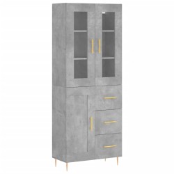 Highboard Betongrau 69,5x34x180 cm Holzwerkstoff