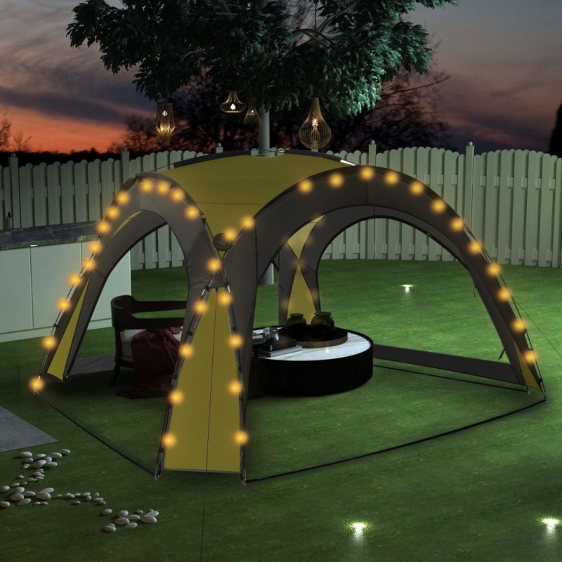 vidaXL Partyzelt mit LED und 4 Seitenwänden 3,6x3,6x2,3 m Grün vidaXL Partyzelt mit LED und 4 Seitenwänden 3,6x3,6x2,3 m Grün