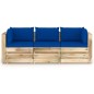 3-Sitzer Outdoor-Sofa mit Kissen Grün Imprägniertes Holz 3-Sitzer Outdoor-Sofa mit Kissen Grün Imprägniertes Holz