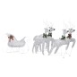 vidaXL LED-Rentier Schlitten Weihnachtsdeko 100 LEDs Outdoor Silbern vidaXL LED-Rentier Schlitten Weihnachtsdeko 100 LEDs Outdoor Silbern