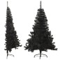 Künstlicher Halb-Weihnachtsbaum mit Ständer Schwarz 180 cm PVC Künstlicher Halb-Weihnachtsbaum mit Ständer Schwarz 180 cm PVC