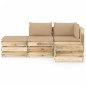 4-tlg. Garten-Lounge-Set mit Kissen Grün Imprägniertes Holz 4-tlg. Garten-Lounge-Set mit Kissen Grün Imprägniertes Holz