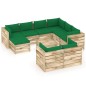 10-tlg. Garten-Lounge-Set mit Kissen Grün Imprägniertes Holz 10-tlg. Garten-Lounge-Set mit Kissen Grün Imprägniertes Holz