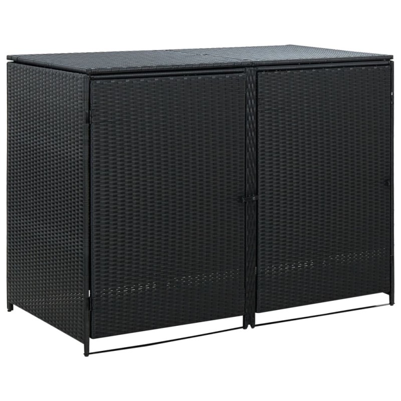 Mülltonnenbox für 2 Tonnen Poly Rattan Schwarz 148x80x111 cm Mülltonnenbox für 2 Tonnen Poly Rattan Schwarz 148x80x111 cm