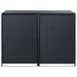 Mülltonnenbox für 2 Tonnen Poly Rattan Schwarz 148x80x111 cm Mülltonnenbox für 2 Tonnen Poly Rattan Schwarz 148x80x111 cm