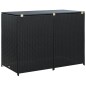 Mülltonnenbox für 2 Tonnen Poly Rattan Schwarz 148x80x111 cm Mülltonnenbox für 2 Tonnen Poly Rattan Schwarz 148x80x111 cm