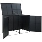 Mülltonnenbox für 2 Tonnen Poly Rattan Schwarz 148x80x111 cm Mülltonnenbox für 2 Tonnen Poly Rattan Schwarz 148x80x111 cm