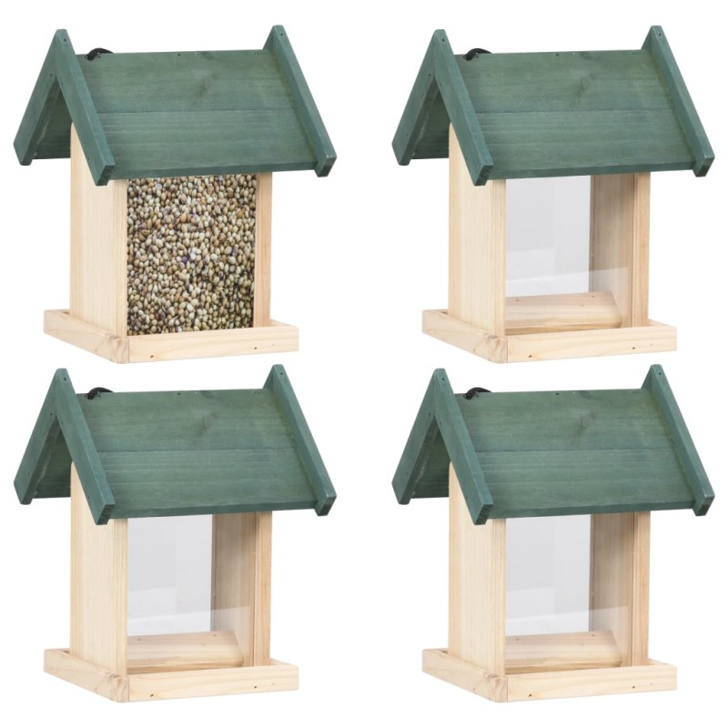 Vogelfutterhäuser 4 Stk. Tannenholz Vogelfutterhäuser 4 Stk. Tannenholz