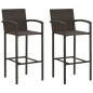 vidaXL Barhocker 2 Stk. Braun Poly Rattan vidaXL Barhocker 2 Stk. Braun Poly Rattan