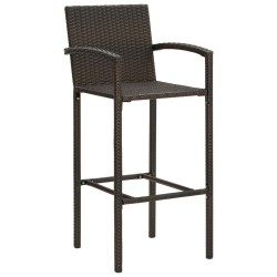 vidaXL Barhocker 2 Stk. Braun Poly Rattan