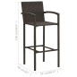 vidaXL Barhocker 2 Stk. Braun Poly Rattan vidaXL Barhocker 2 Stk. Braun Poly Rattan