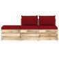 3-tlg. Garten-Lounge-Set mit Kissen Grün Imprägniertes Holz 3-tlg. Garten-Lounge-Set mit Kissen Grün Imprägniertes Holz